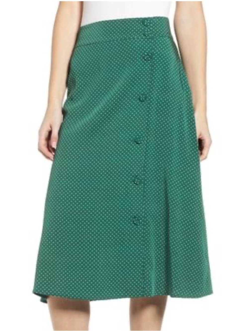 Chelsea28 polka dot Midi Skirt - Forest Green